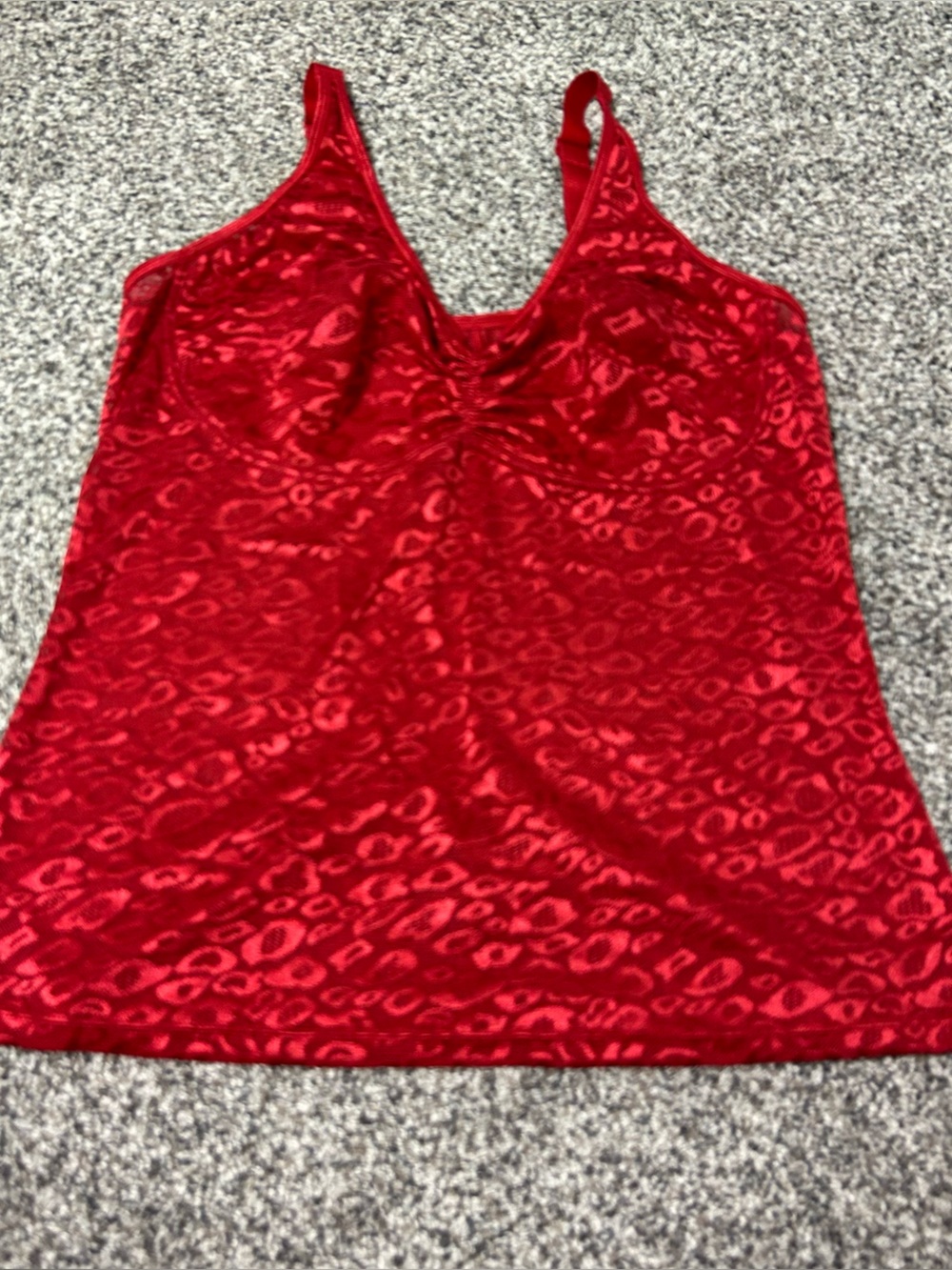 Ruby Ribbon Siren Lace Cami 44 Red Leopard Mesh Shaping Tank Style 1762